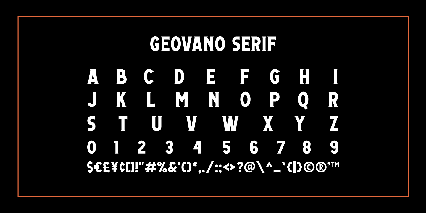 Пример шрифта Geovano Sans Rough